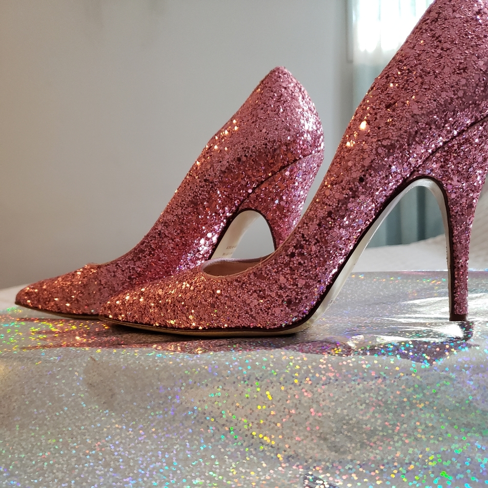 Kate Spade Pink Glitter Pumps